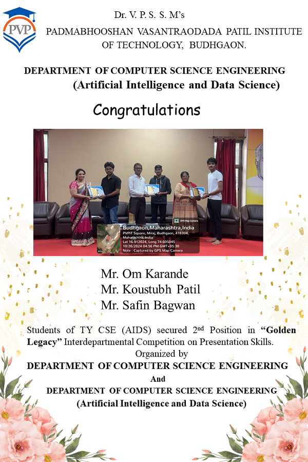 Secured 2nd Position in